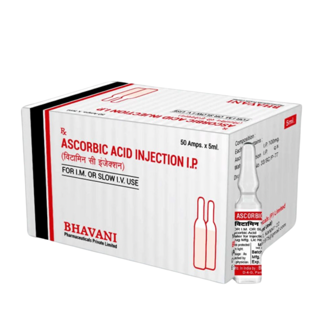 Ascorbic Acid (Vitamin C) 500mg/amp 3 x 5ml Ampoules (No Box)