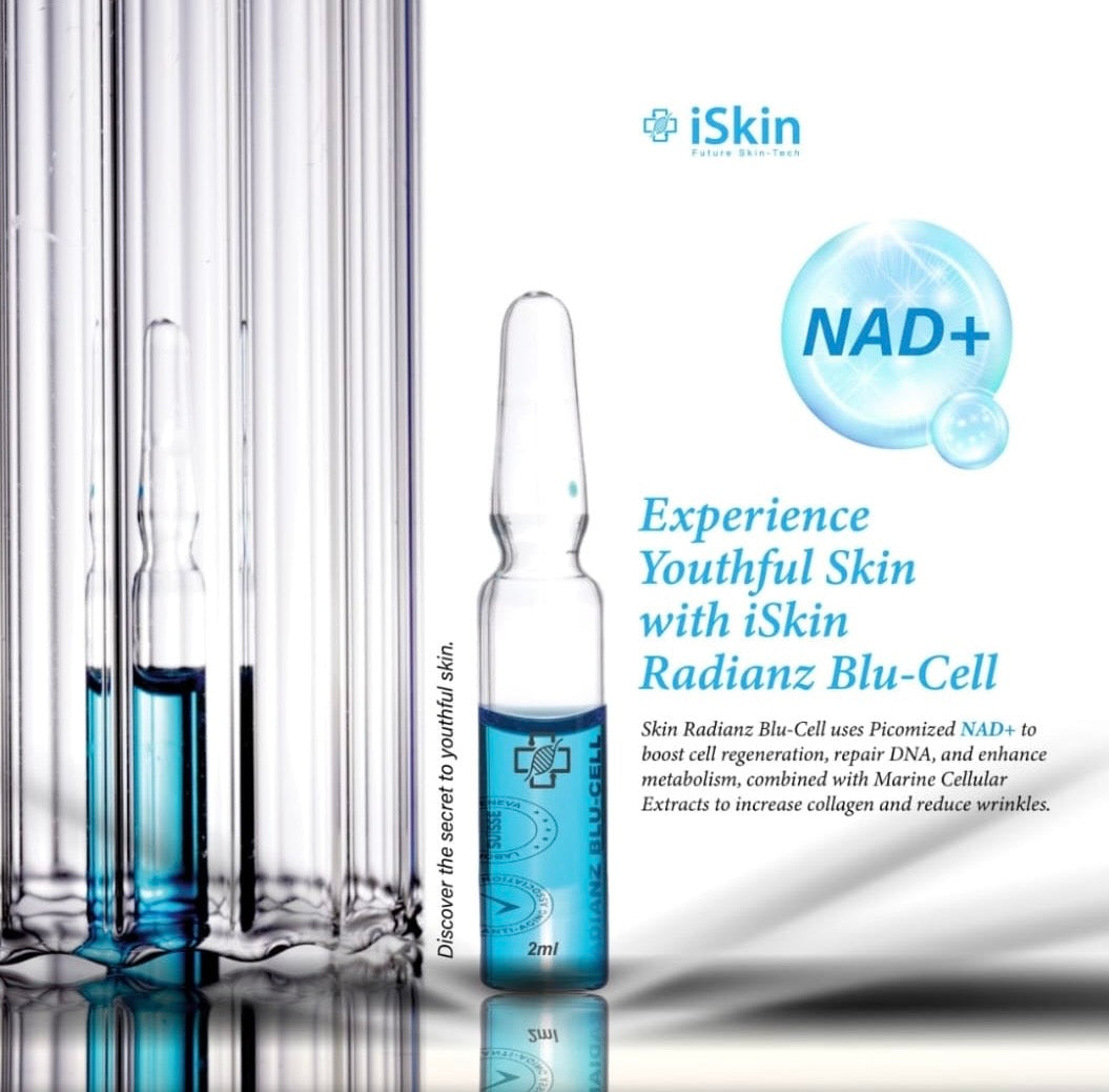 NAD + ampoule iSkin Radianz Blu-Cell – High-Dose NAD+ (1,400mg) – 1 x 2ml Ampoule (no box)