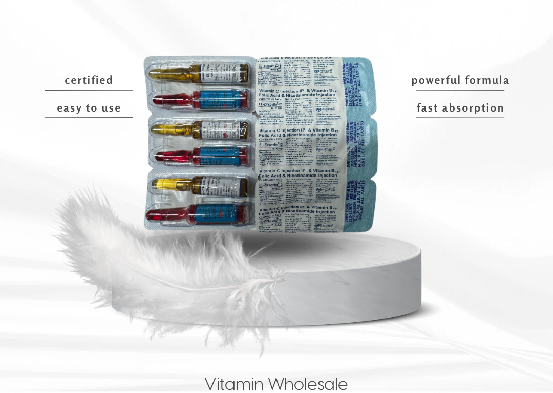 Folic Acid, Vitamin C & B12 + Nicotinamide Solution 3 x 2 Amp x 2ml VITAMIN WHOLESALE LTD Folic Acid, Vitamin C & B12 + Nicotinamide Solution 3 x 2 Amp x 2ml VITAMIN WHOLESALE LTD