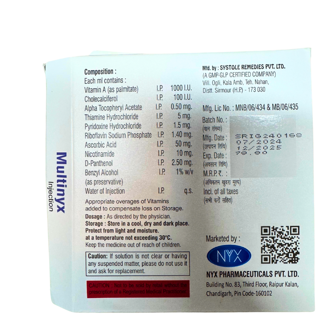 Multivitamin Injection for Intravenous and intramuscular use IM / IV box of 5 x 10ml ampoules