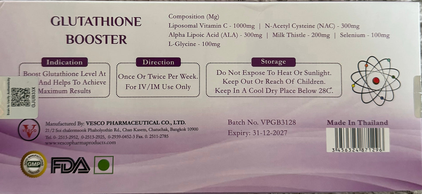 Glutathione Booster – Advanced Liposomal Formula | 10 x 5ml Ampoules