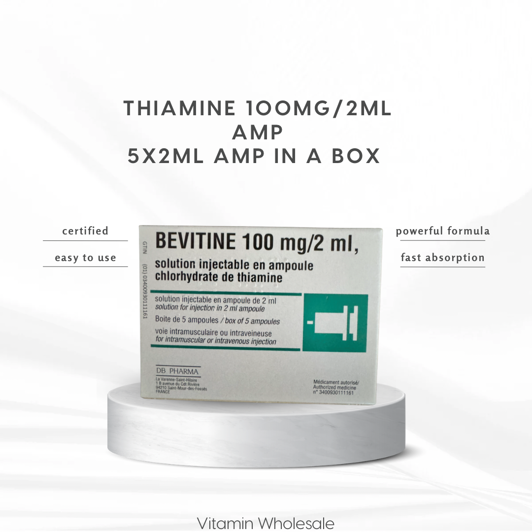 Vitamin B1 -Bevitine 100 mg/2 ml – Thiamine Hydrochloride Ampoule Formula (Box of 5)