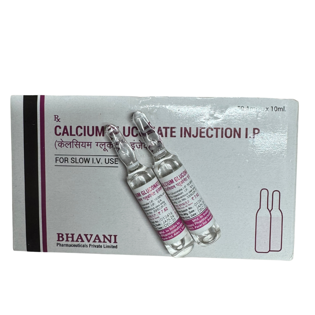 Calcium Gluconate 10% Solution – 2 x 10ml Ampoules (No Box)
