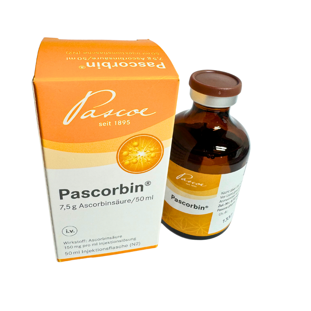 Pascorbin 7.5g Ascorbic Acid / 50ml Vial – High-Dose Vitamin C Solution