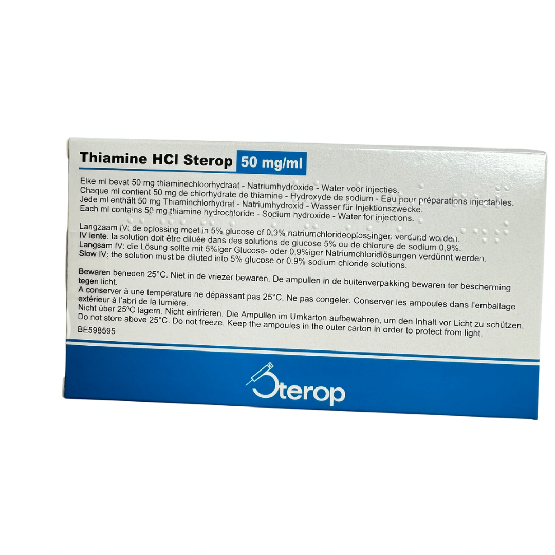 Vitamin B1 - Thiamine HCl Sterop 50 mg/ml - 10 Ampoules (2ml each) IM/IV