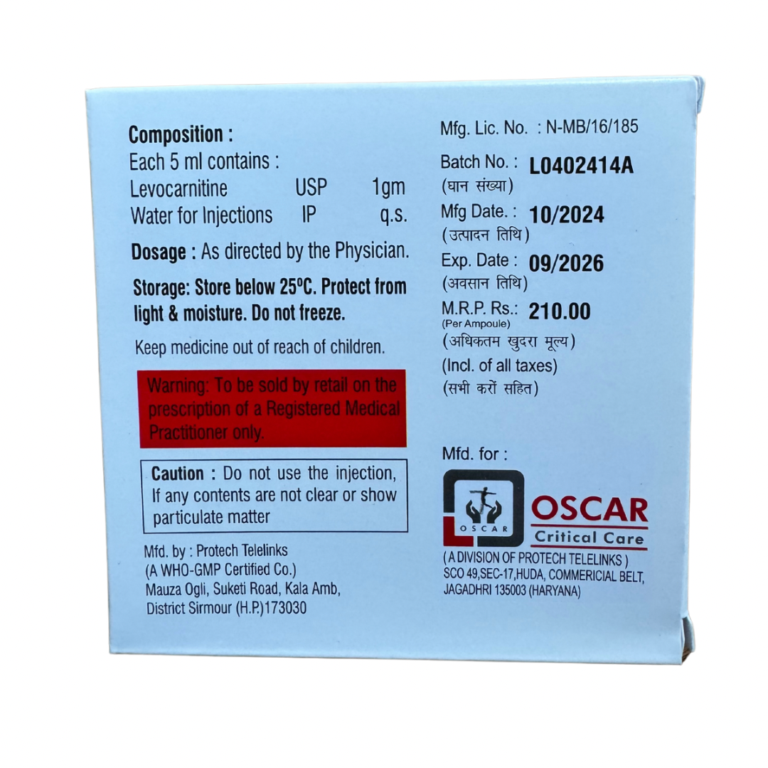 L-Carnitine Liquid Formula – box of 5 × 5ml Ampoules