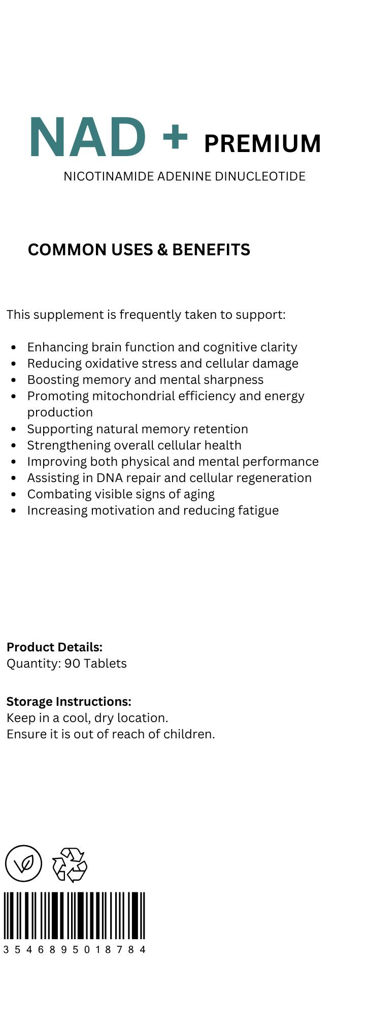NAD+ Premium – Advanced Cellular Support (Tablets) PRE ORDER!!!