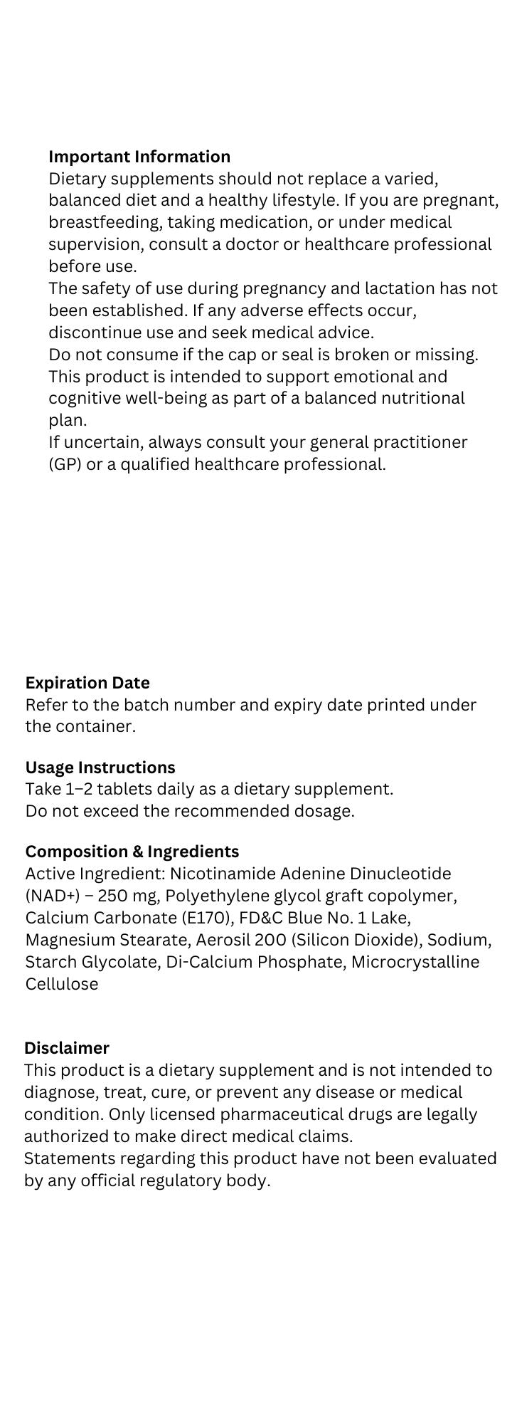 NAD+ Premium – Advanced Cellular Support (Tablets) PRE ORDER!!!