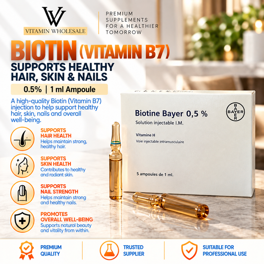 Biotin bayer 0,5% solution
6 x 1ml ampoule