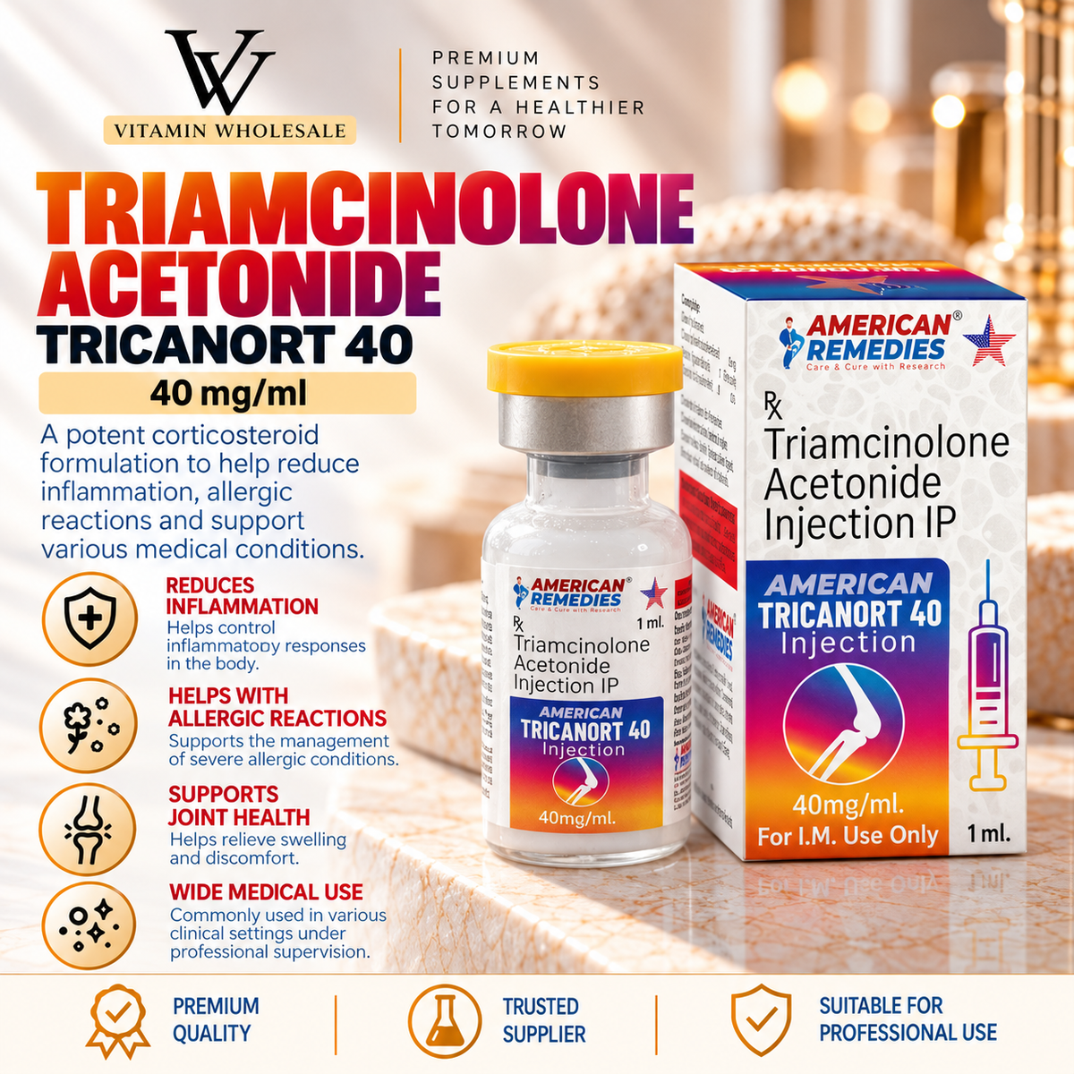 KENALOG Triamcinolone Acetonide 40mg – 2 x 1ml Vials HEYFEVER