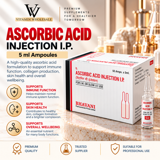 Ascorbic Acid (Vitamin C) 500mg/amp // 3 x 5ml Ampoules (No Box)