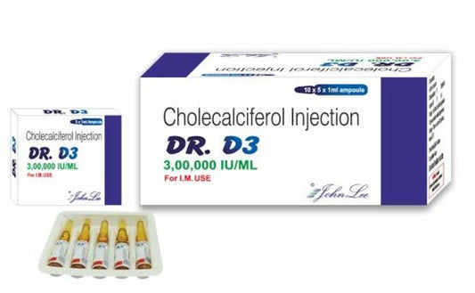 Cholecalciferol (Vitamin D3) – 5 x 1ml Ampoules (300,000 IU per 1ml)