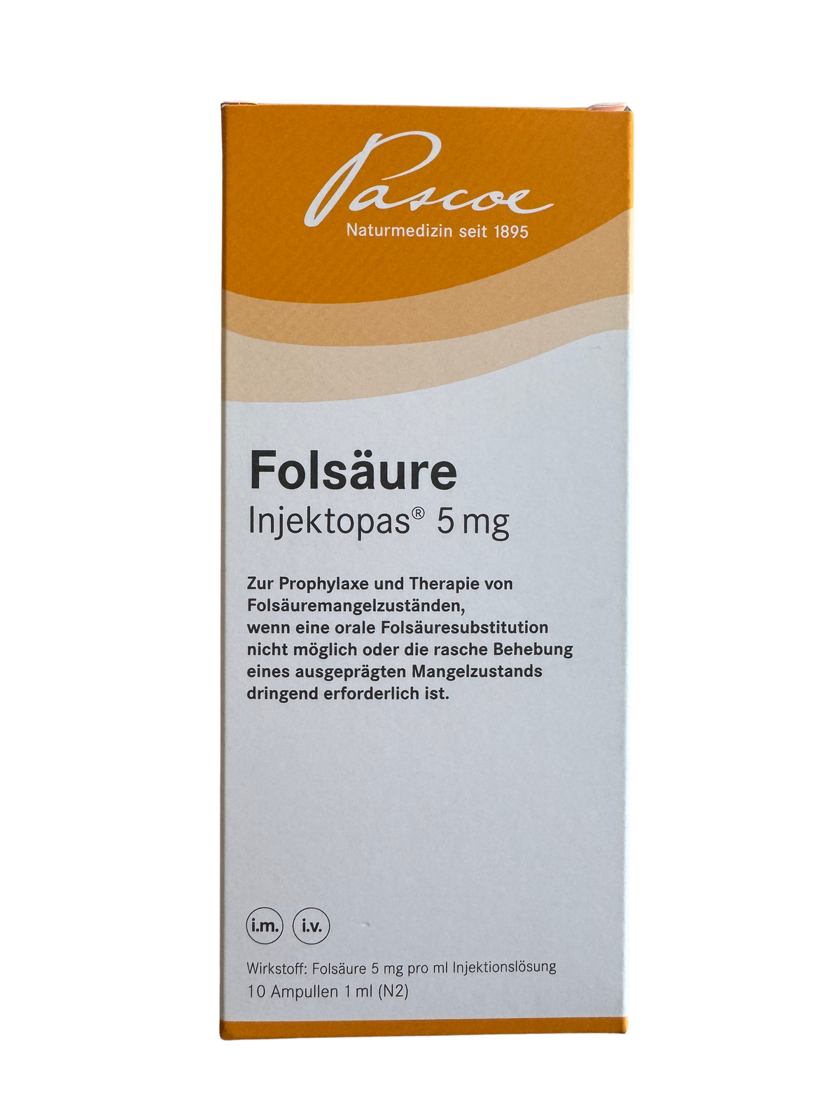 FOLIC ACID 5mg - PASCOE – High-Strength Vitamin B9 (10 x 1ml amp Folic Acid) Formula