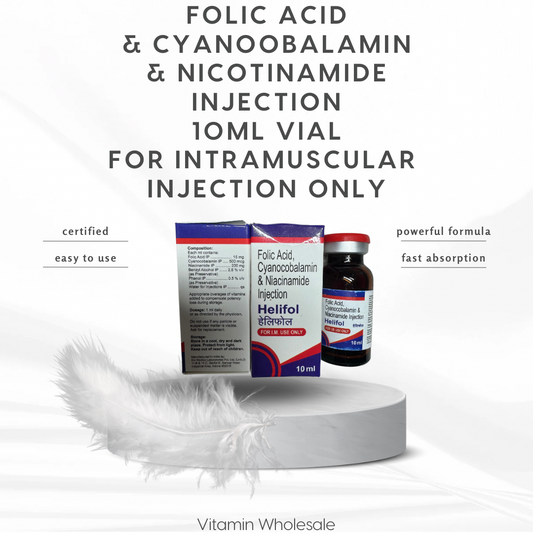 Folic Acid, Cyanocobalamin & Niacinamide Injection 2 x 10ml vials injection only