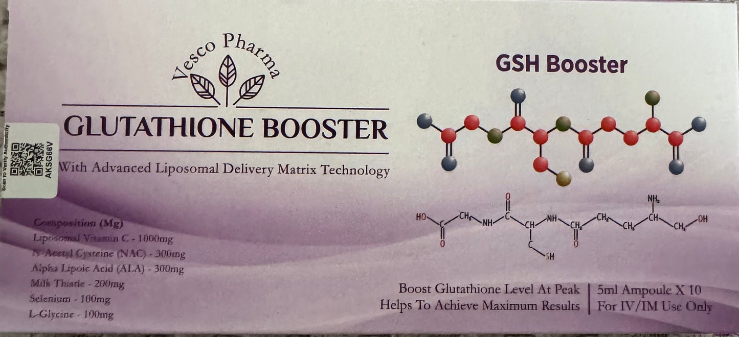 Glutathione booster 10 x 5ml ampoules IM/IV