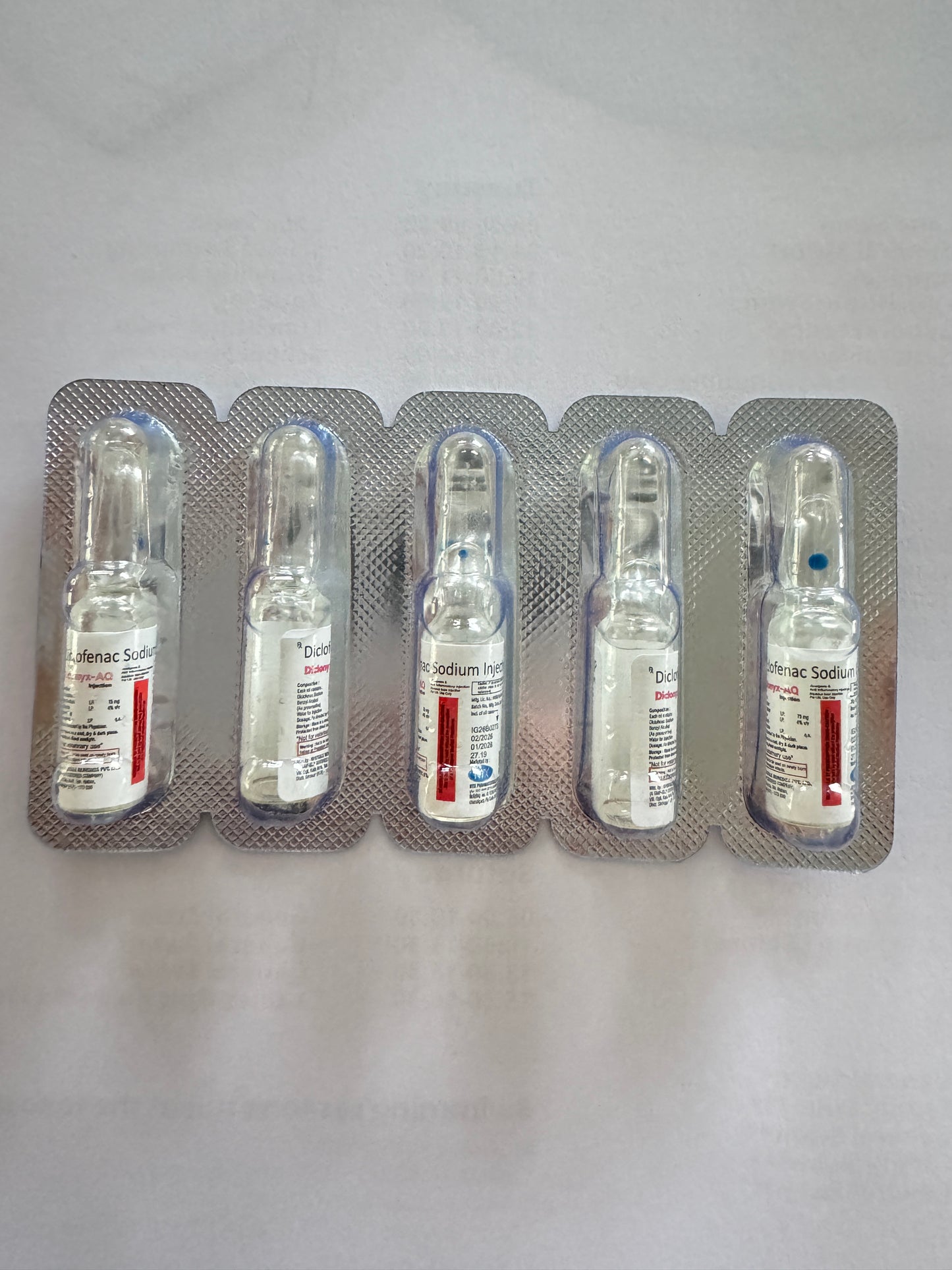 Diclofenac Sodium (75mg/ml) – 5 x 1ml vial/amp