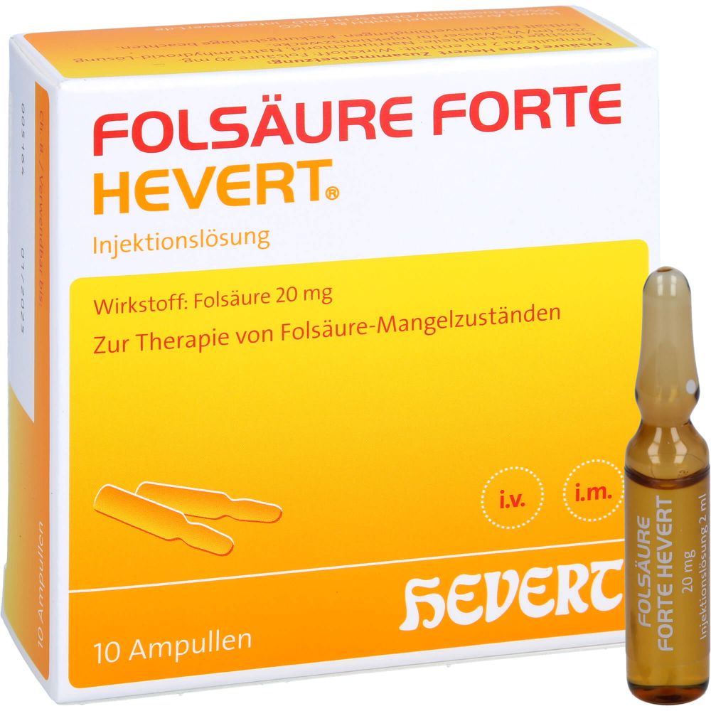 FOLIC ACID - Hevert – High-Strength Vitamin B9 (5x 2ml ampoule Folic Acid) Formula