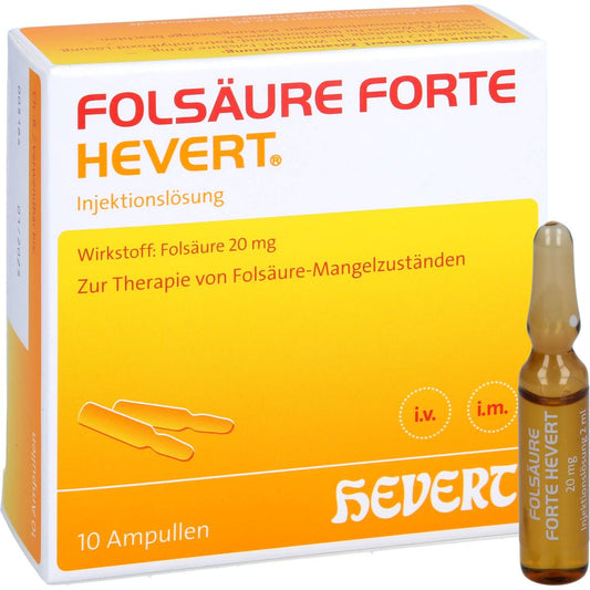 FOLIC ACID - Hevert – High-Strength Vitamin B9 (5x 2ml ampoule Folic Acid) Formula