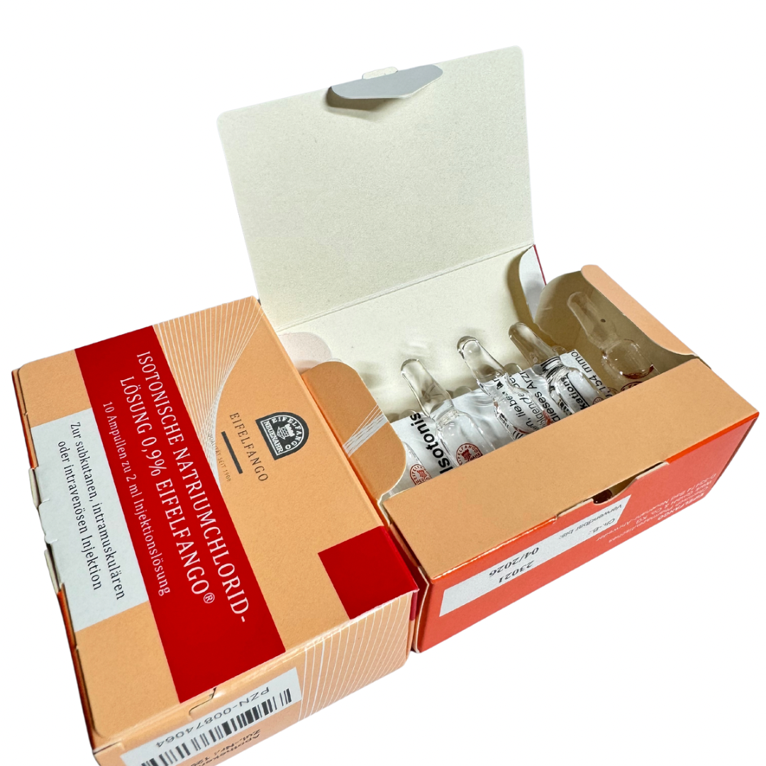 Saline (NaCl) Isotonic Sodium Chloride Solution 0.9% (Sub, IM, IV) - 10 Ampoules (2 ml Each)