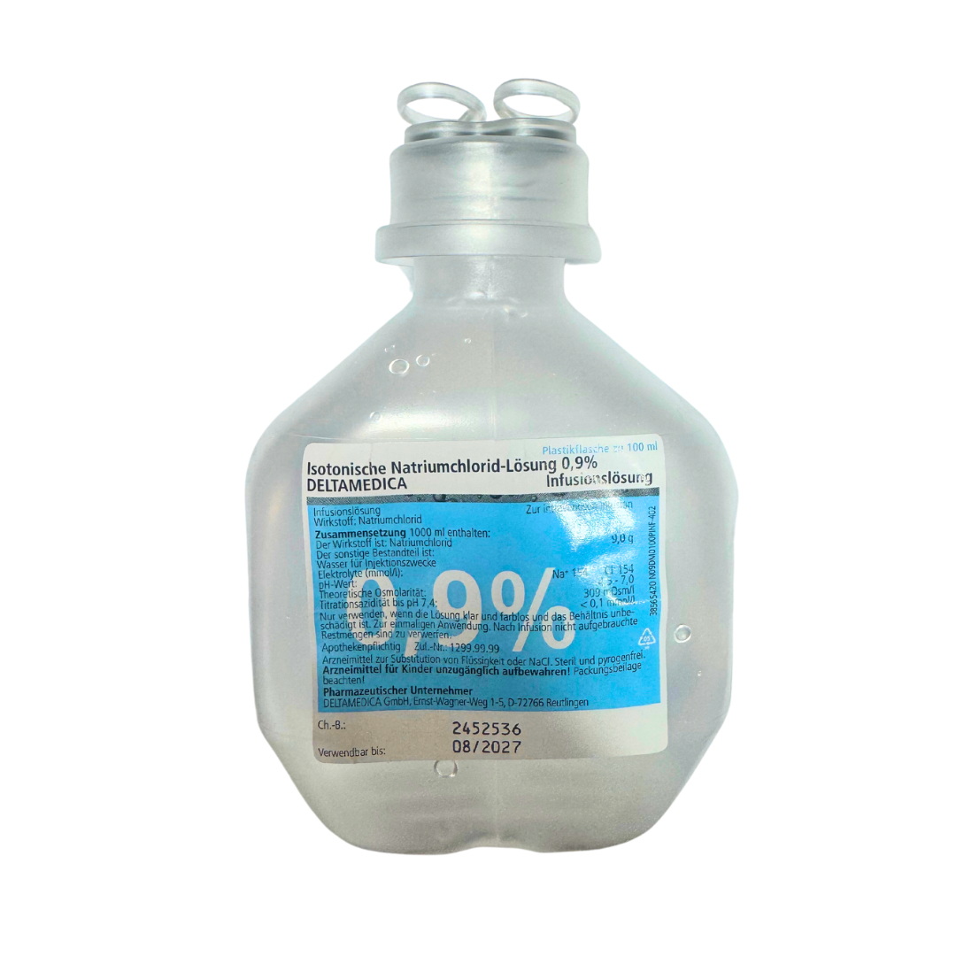 Saline 0.9% 100ml bottle IV drip/injection/infusion