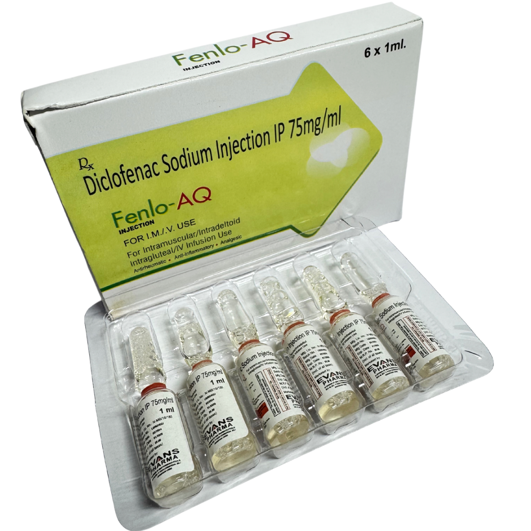 Diclofenac Sodium Injection (75mg/ml) IM / IV - Pack of 6 x 1ml Ampoules