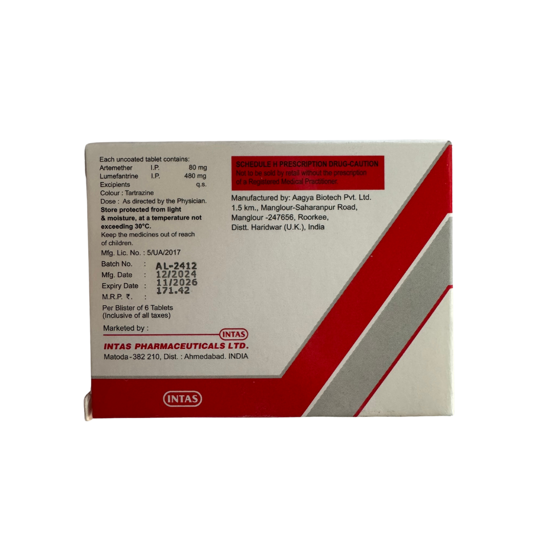 Intamether-L – Artemether & Lumefantrine Tablets I.P. - 6 TABLETS