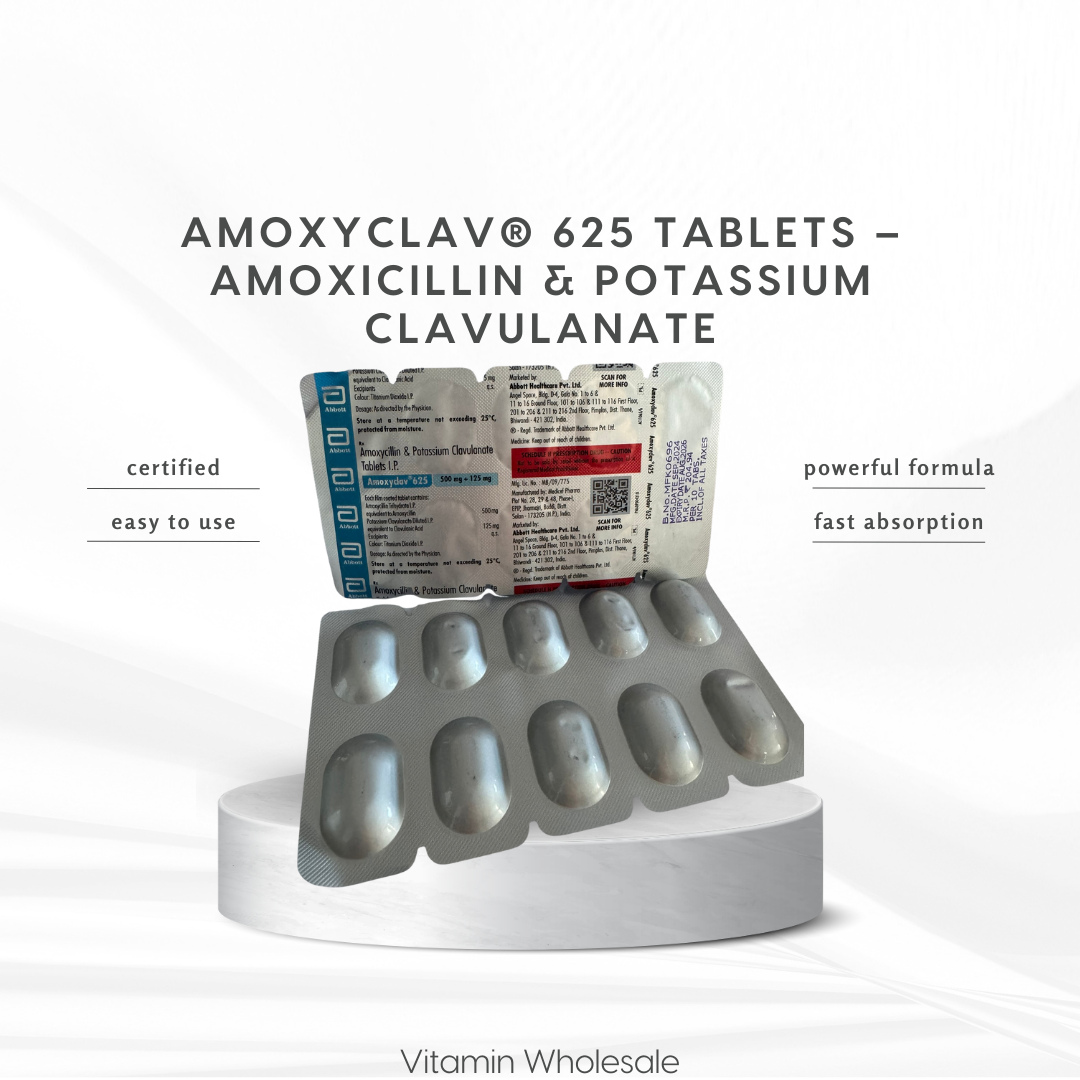 Amoxyclav® 625 Tablets – Amoxicillin & Potassium Clavulanate  - 10 TABLETS