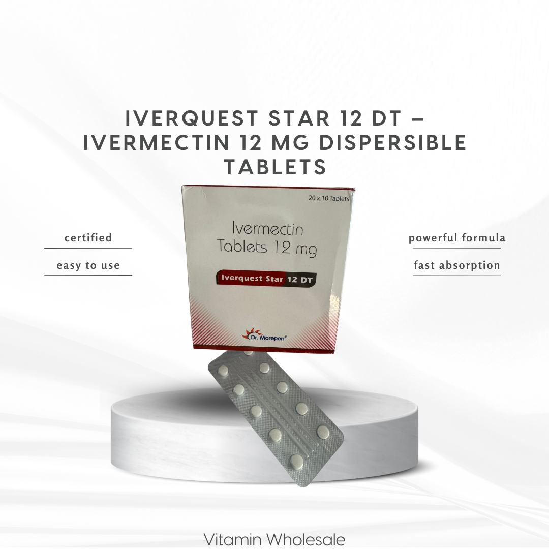 Iverquest Star 12 DT – Ivermectin 12 mg Dispersible Tablets (10 TABLETS)