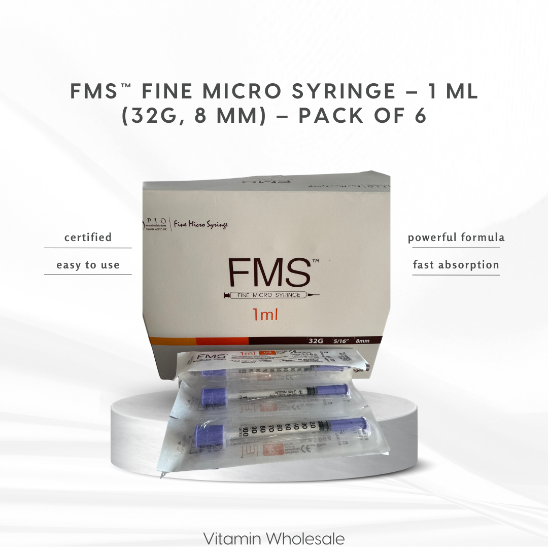 FMS™ Btx Fine Micro Syringe – 1 ml (32G, 8 mm) – Pack of 6