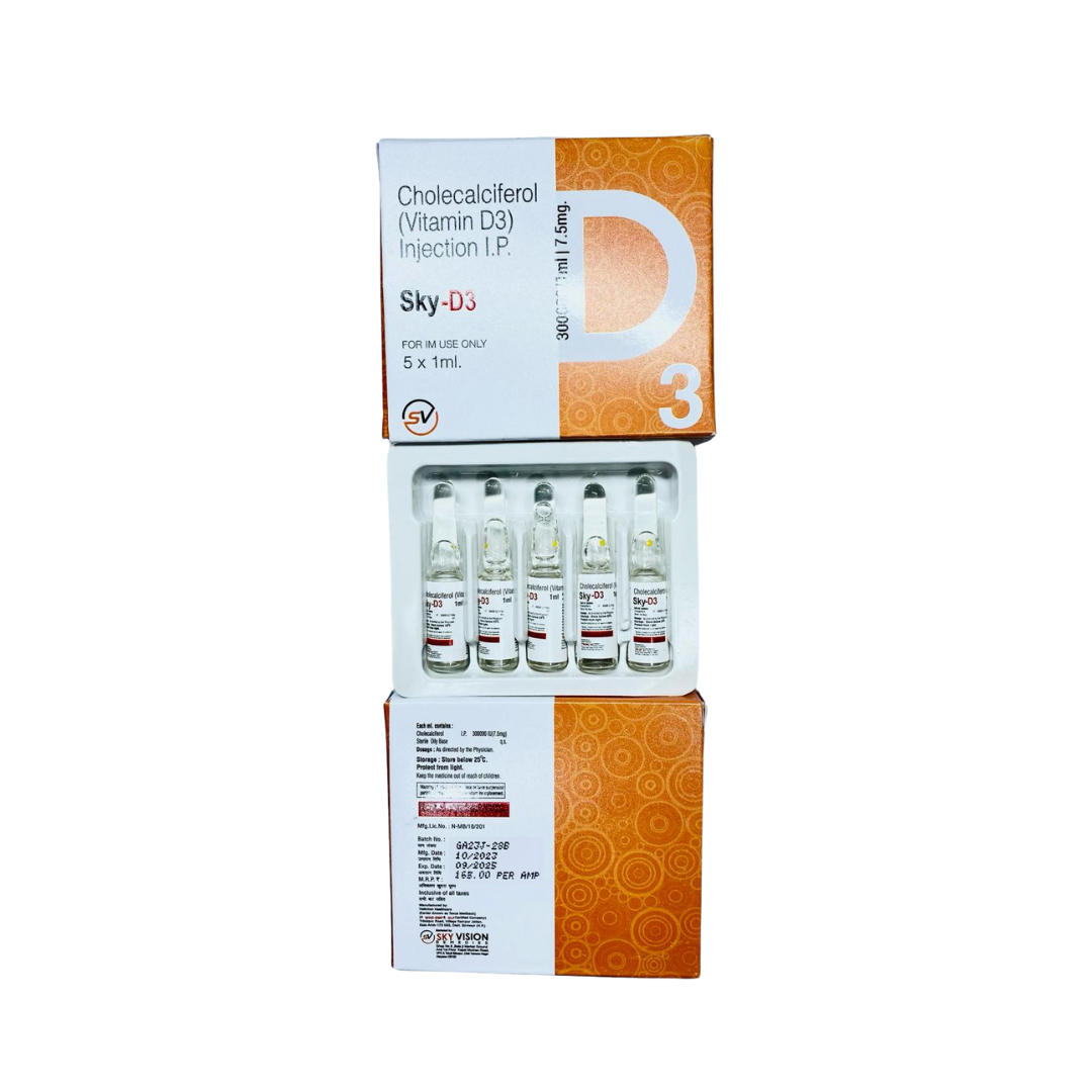 Vitamin D3 Injection 5 x 1ml ampoule 300 000ui / IM use